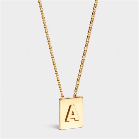 celine gold chain necklace|celine necklace alphabet.